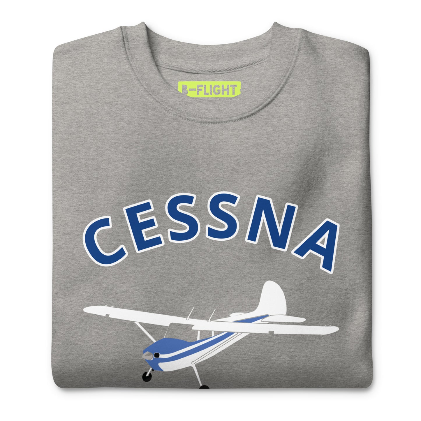 CESSNA 170 white -blue Printed Unisex Cozy Fleece Aviation Premium Sweatshirt