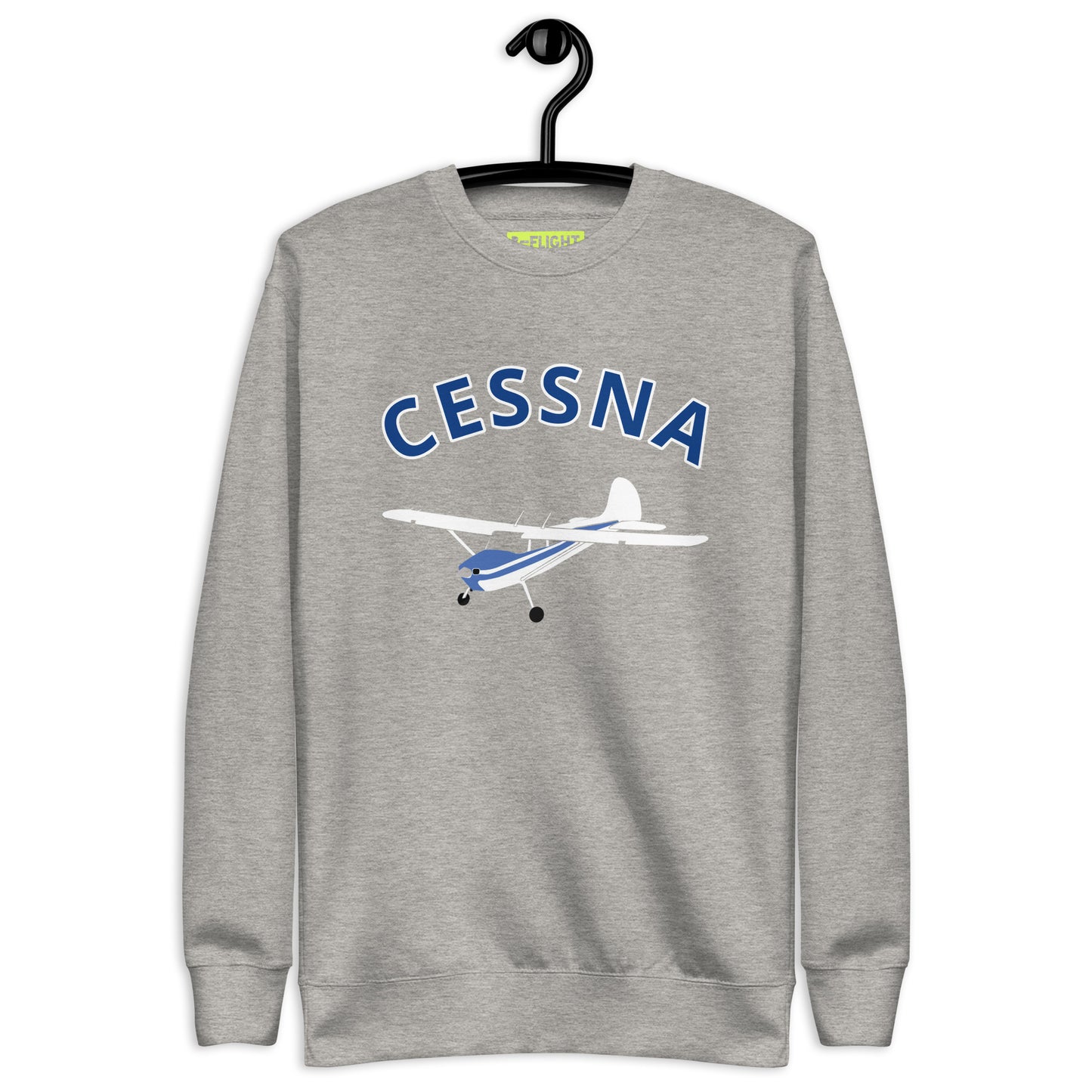 CESSNA 170 white -blue Printed Unisex Cozy Fleece Aviation Premium Sweatshirt