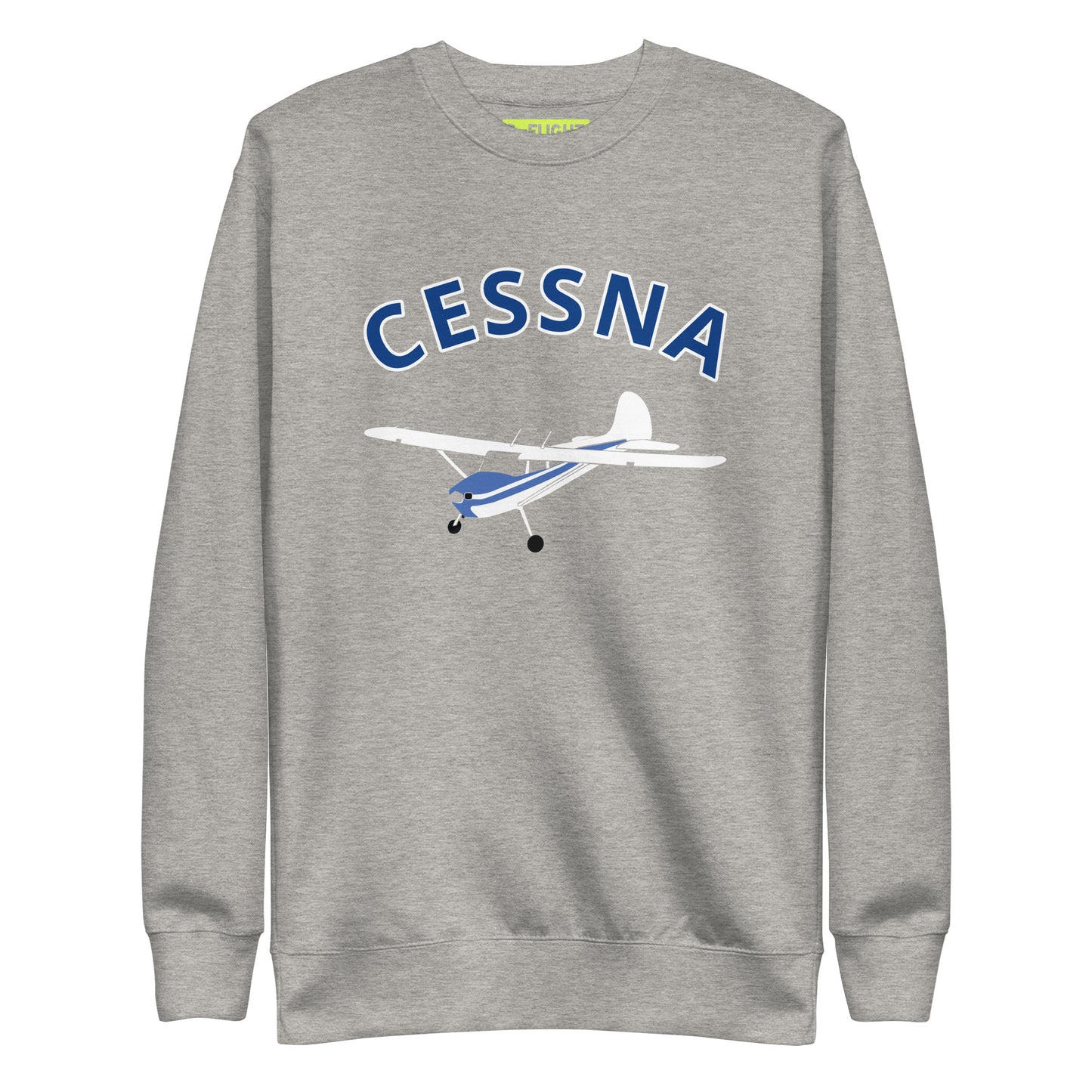 CESSNA 170 white -blue Printed Unisex Cozy Fleece Aviation Premium Sweatshirt