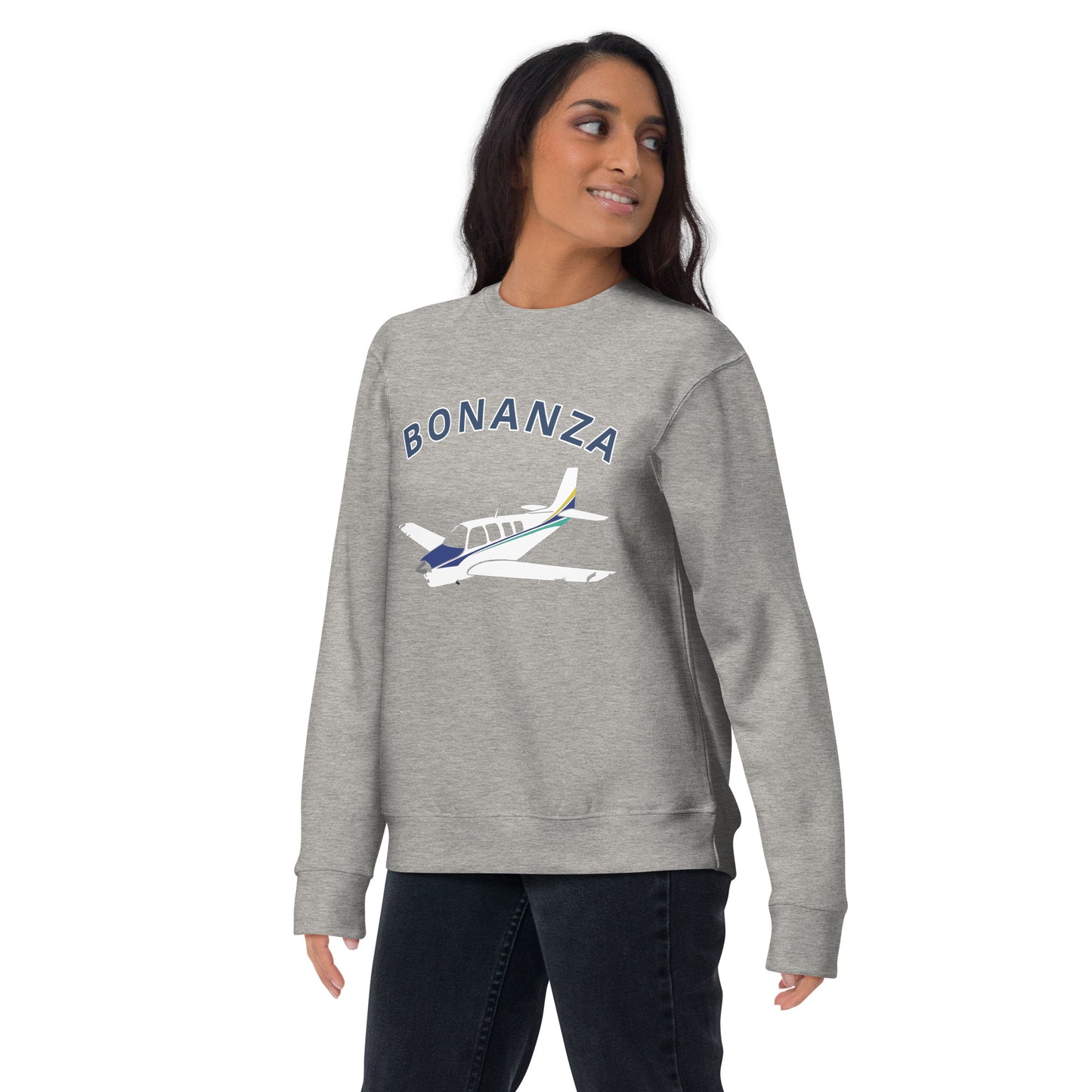 BONAZNA A36 Blue stripe Printed Unisex Cozy Fleece Aviation Premium Sweatshirt.