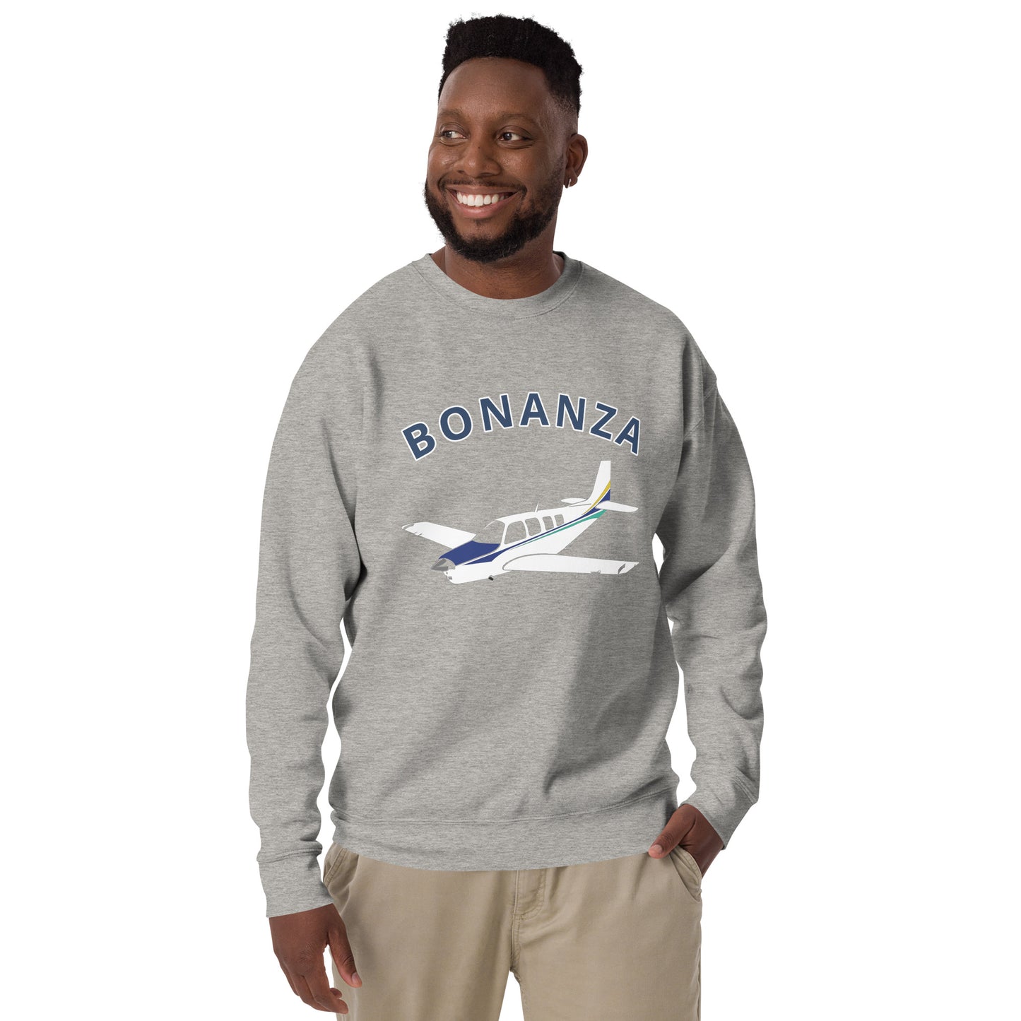 BONAZNA A36 Blue stripe Printed Unisex Cozy Fleece Aviation Premium Sweatshirt.