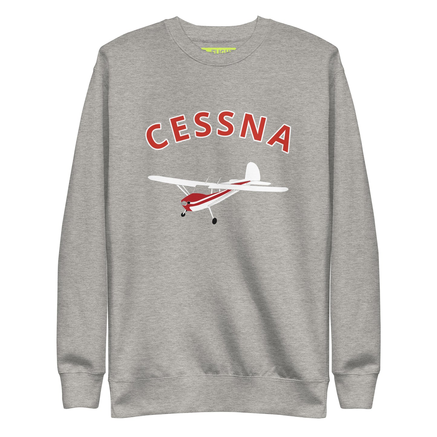 CESSNA 140 White-Red Printed Unisex Cozy Fleece Aviation Premium Sweatshirt