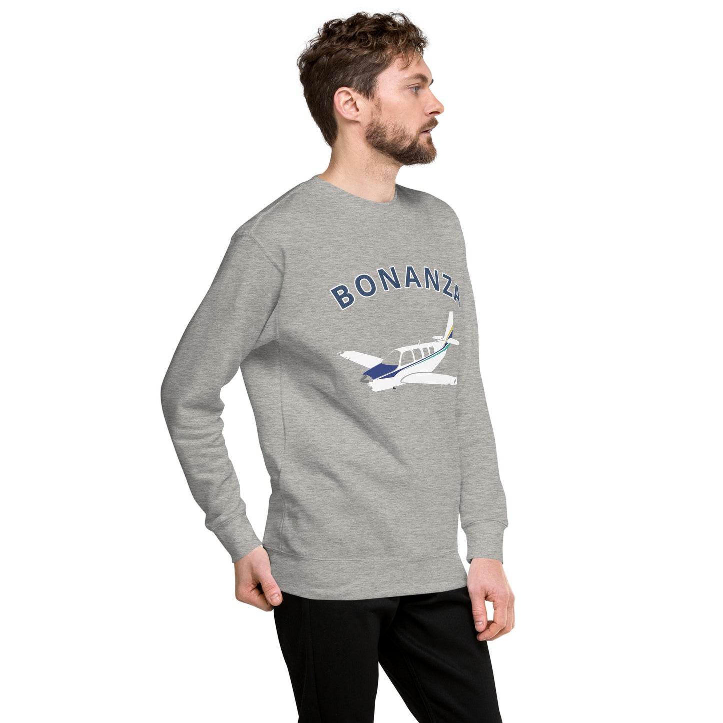 BONAZNA A36 Blue stripe Printed Unisex Cozy Fleece Aviation Premium Sweatshirt.