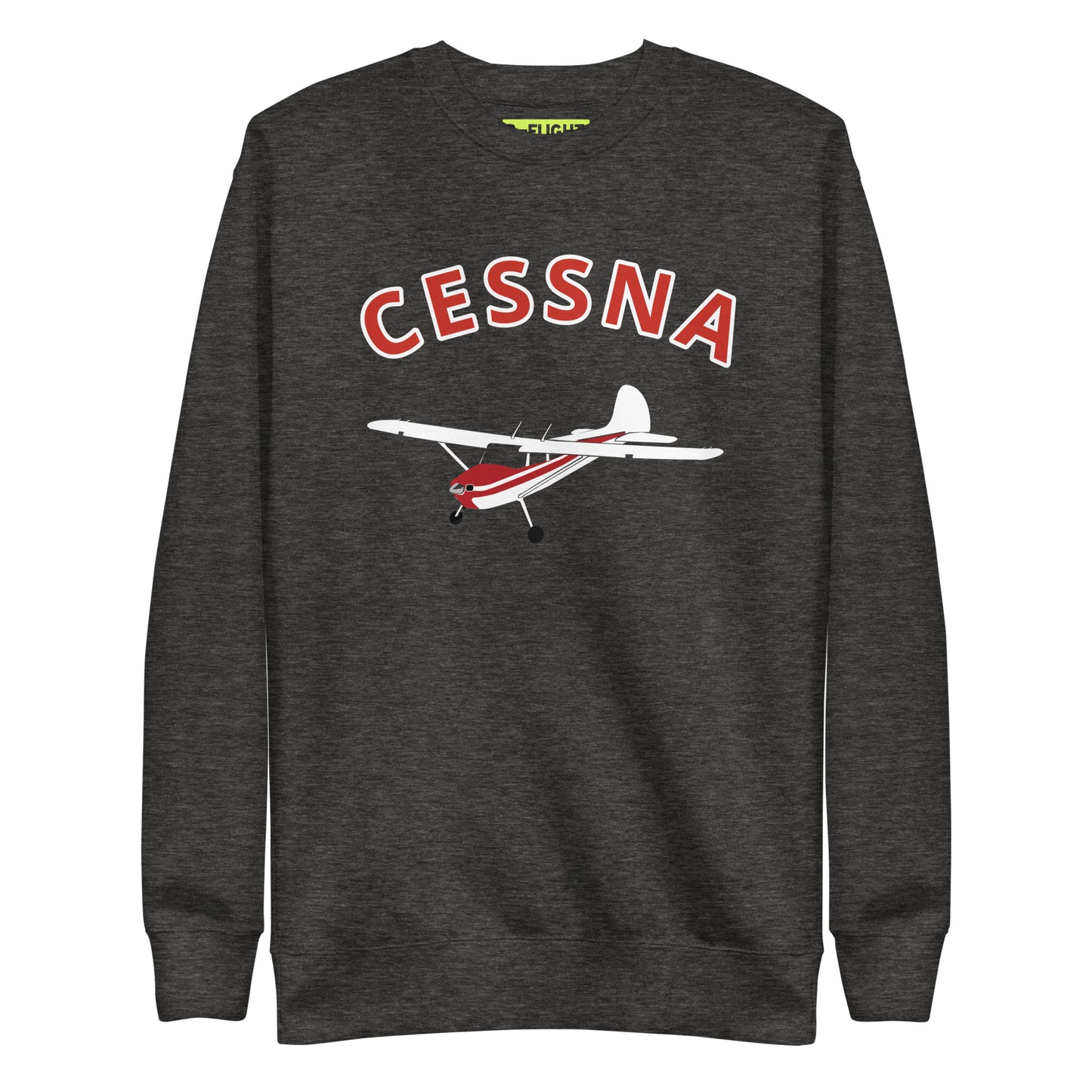 CESSNA 170 White-Red Printed Unisex Cozy Fleece Aviation Premium Sweatshirt