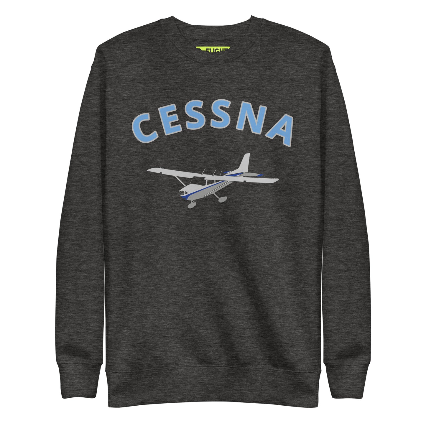 CESSNA 172 Skyhawk polished grey -blue  Printed Unisex Cozy Fleece Aviation Premium Sweatshirt