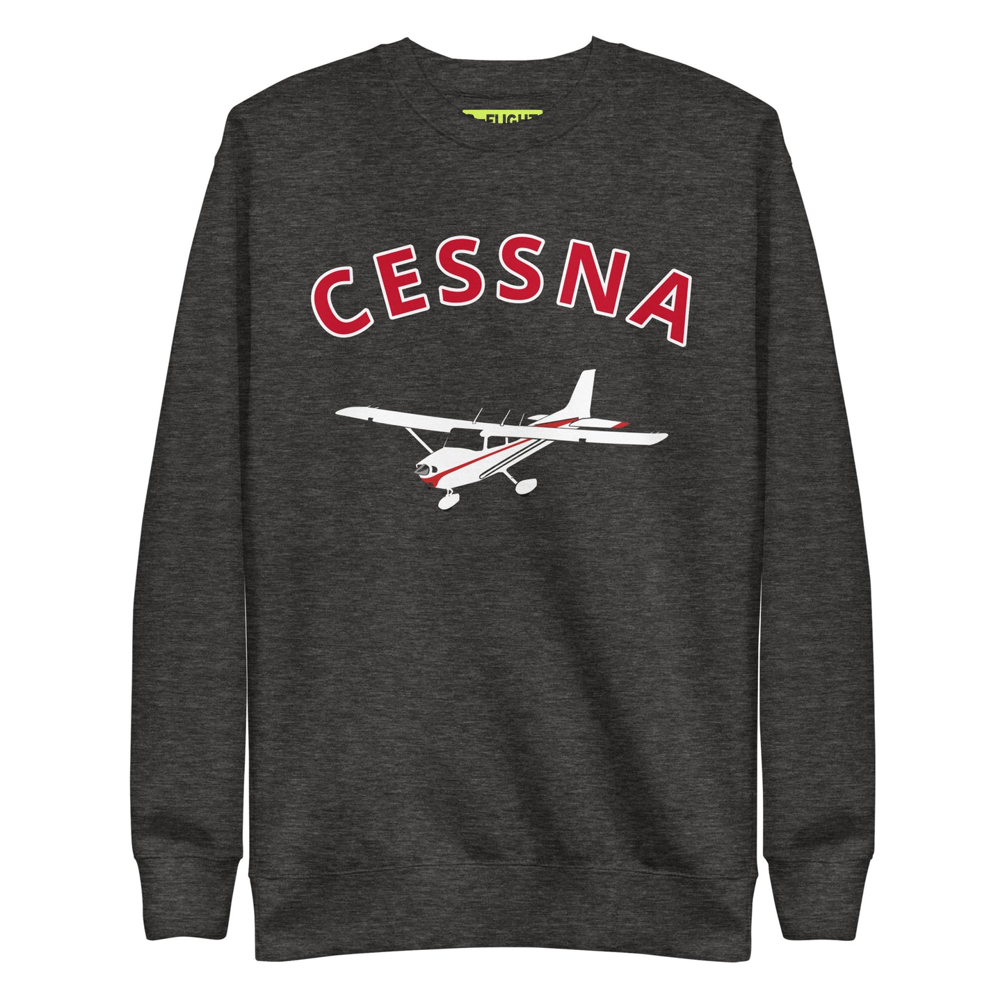 CESSNA 172 Skyhawk White - Red  Printed Unisex Cozy Fleece Aviation Pullover