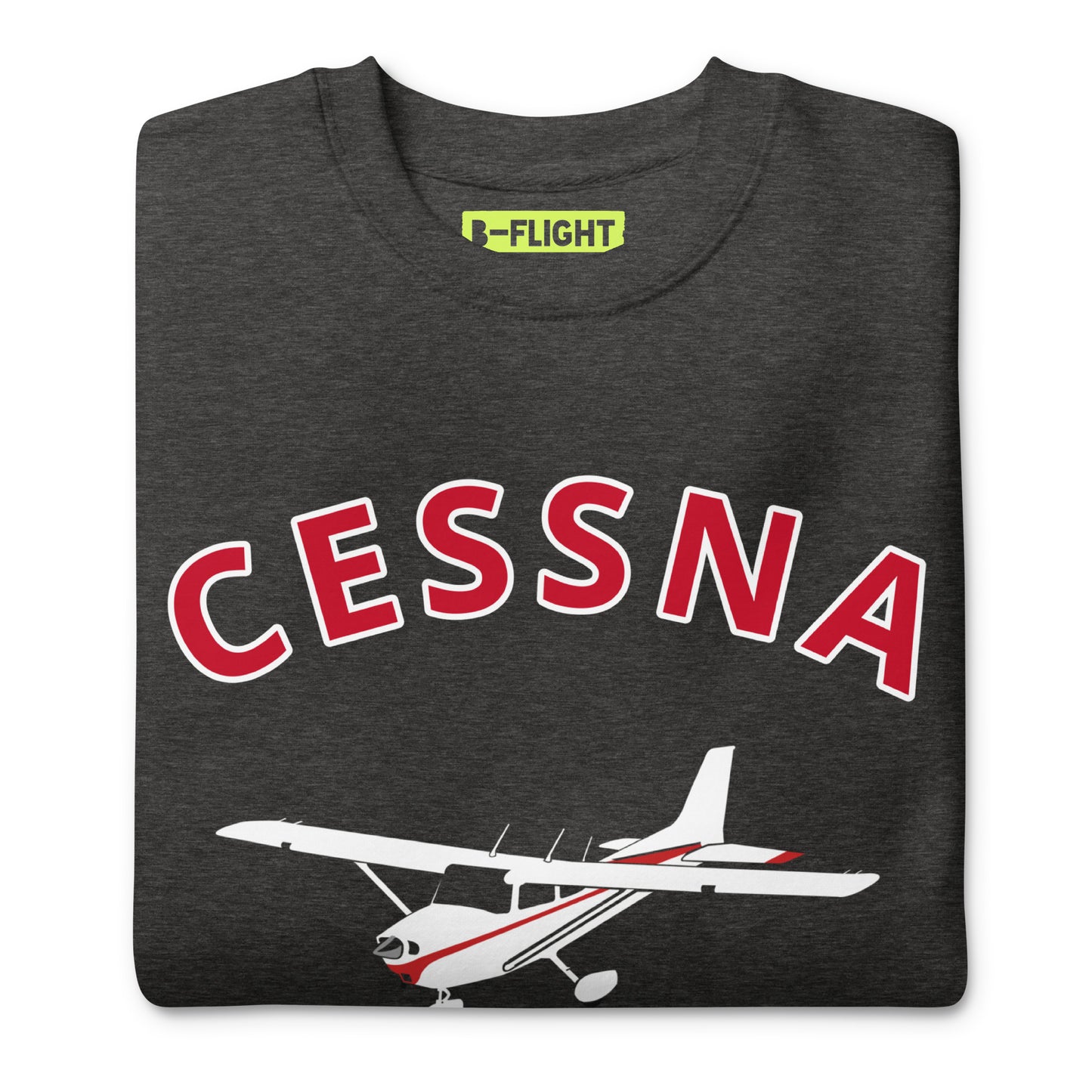 CESSNA 172 Skyhawk White - Red  Printed Unisex Cozy Fleece Aviation Pullover