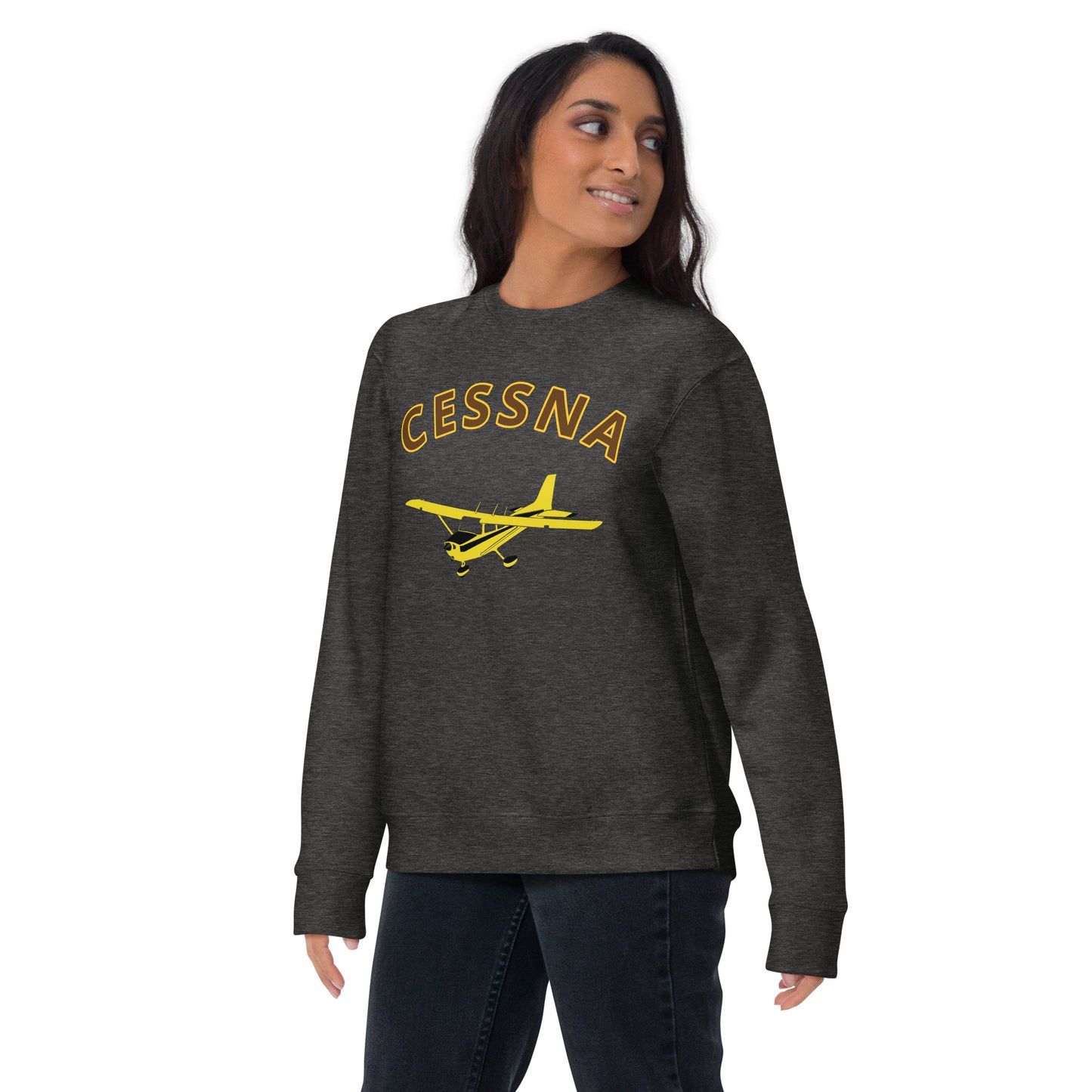 CESSNA 172 Skyhawk retro yellow  Printed Unisex Cozy Fleece Aviation Pullover