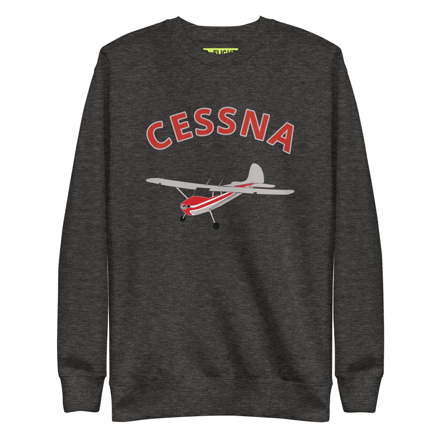 CESSNA 170 Polished grey -red Printed Unisex Cozy Fleece Aviation Premium Sweatshirt.