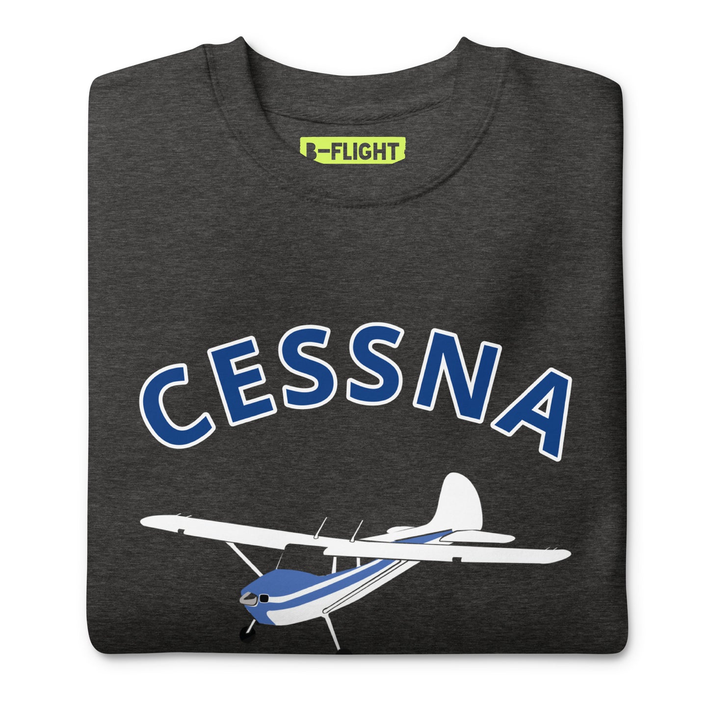 CESSNA 170 white -blue Printed Unisex Cozy Fleece Aviation Premium Sweatshirt