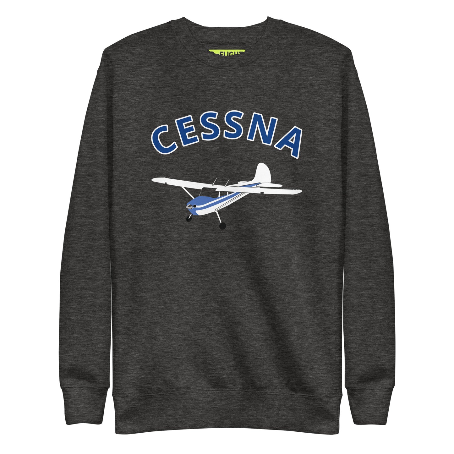 CESSNA 170 white -blue Printed Unisex Cozy Fleece Aviation Premium Sweatshirt