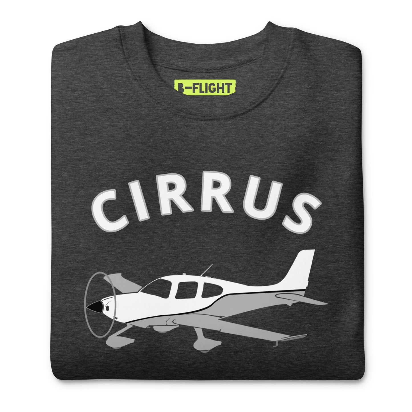 CIRRUS white-grey Printed Unisex Cozy Fleece Aviation Premium Sweatshirt