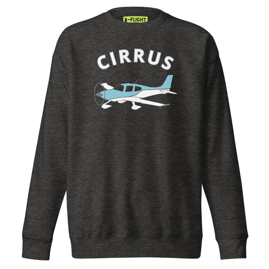 CIRRUS blue-white Printed Unisex Cozy Fleece Aviation Premium Sweatshirt