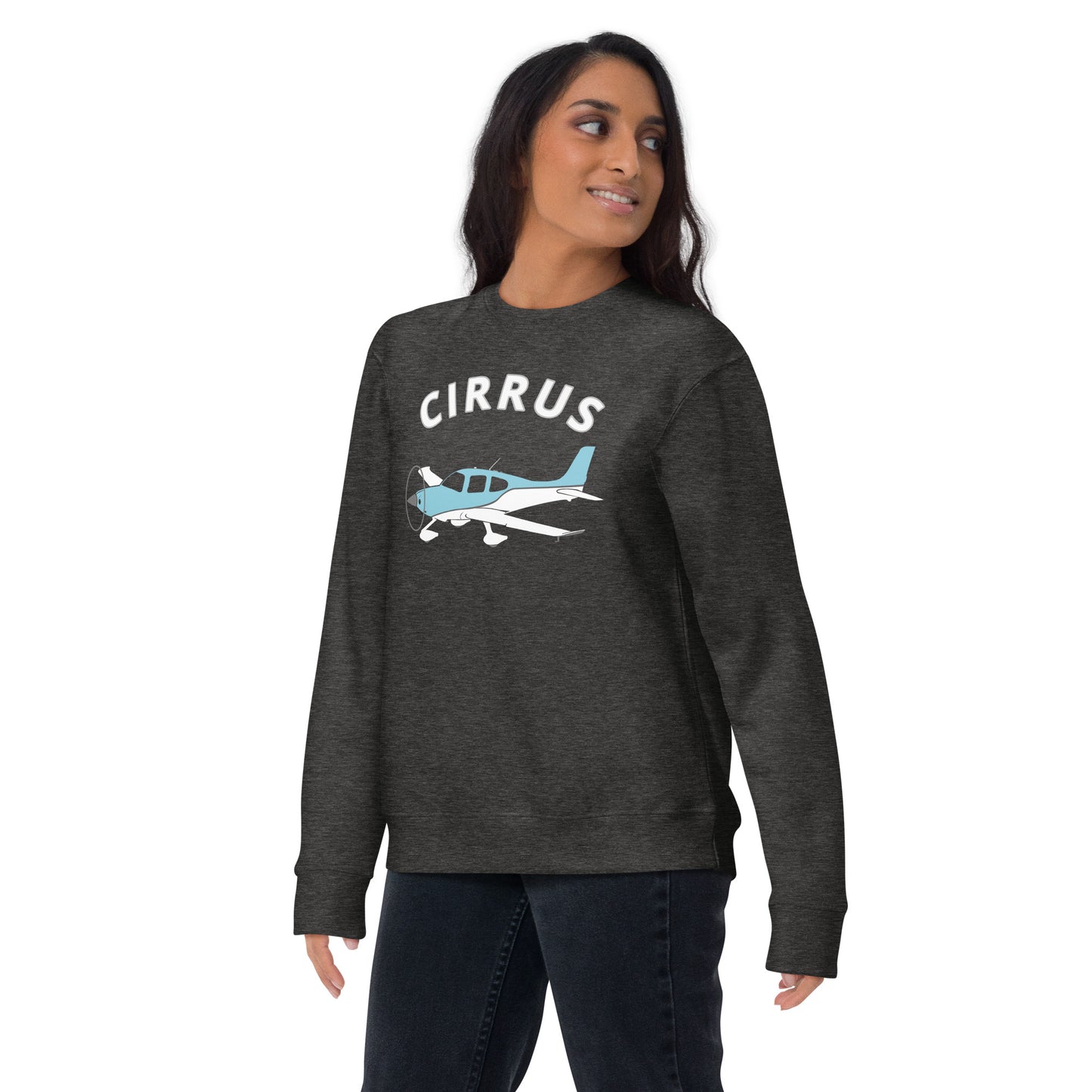 CIRRUS blue-white Printed Unisex Cozy Fleece Aviation Premium Sweatshirt