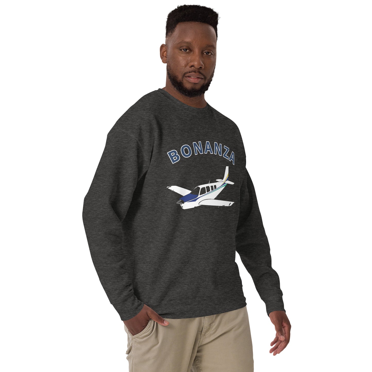 BONAZNA A36 Blue stripe Printed Unisex Cozy Fleece Aviation Premium Sweatshirt.