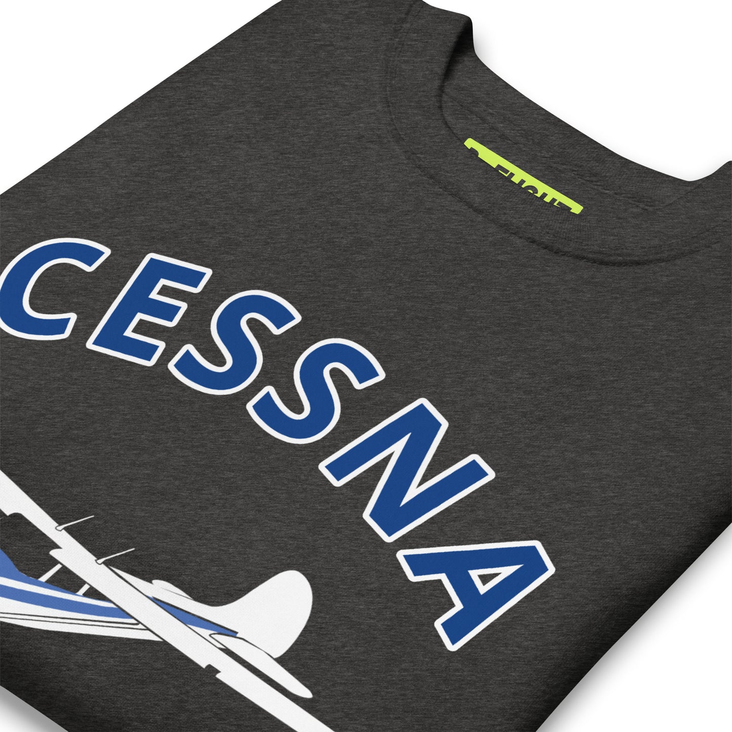 CESSNA 170 white -blue Printed Unisex Cozy Fleece Aviation Premium Sweatshirt