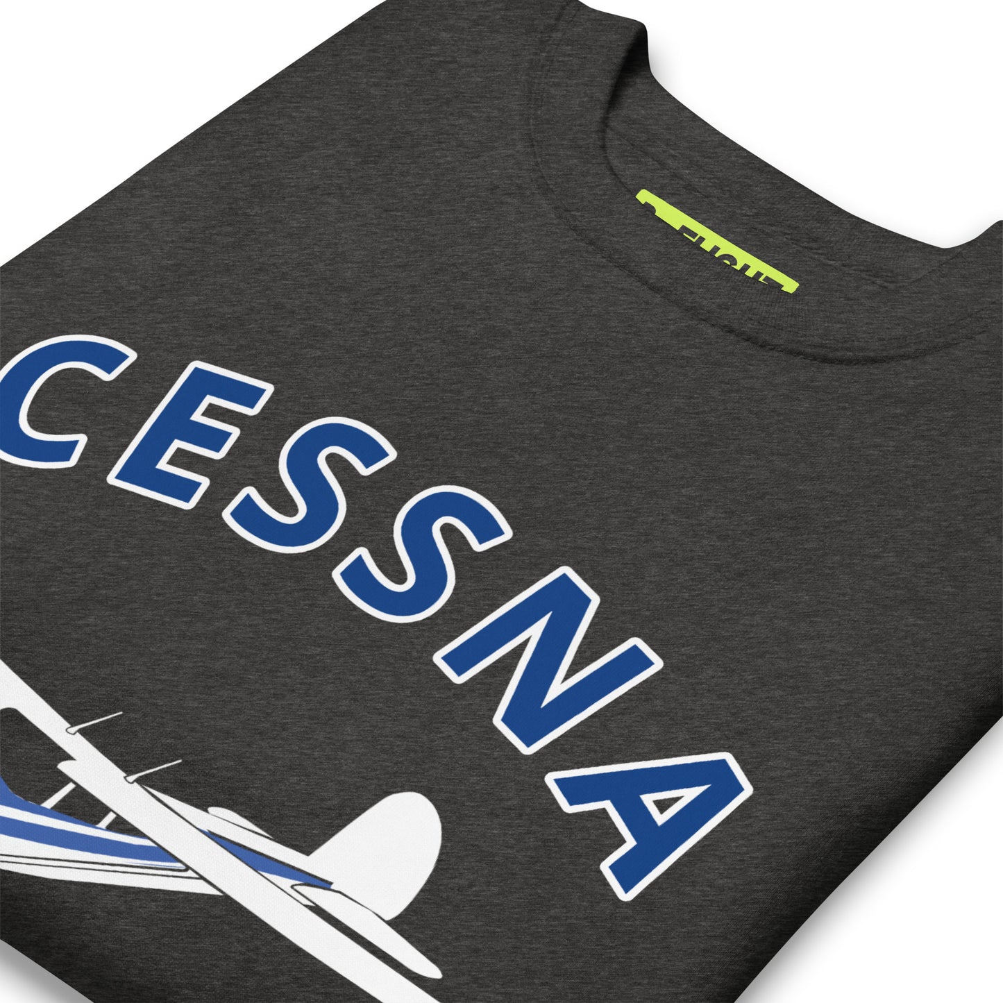 CESSNA 140 White-Blue Printed Unisex Cozy Fleece Aviation Premium Sweatshirt