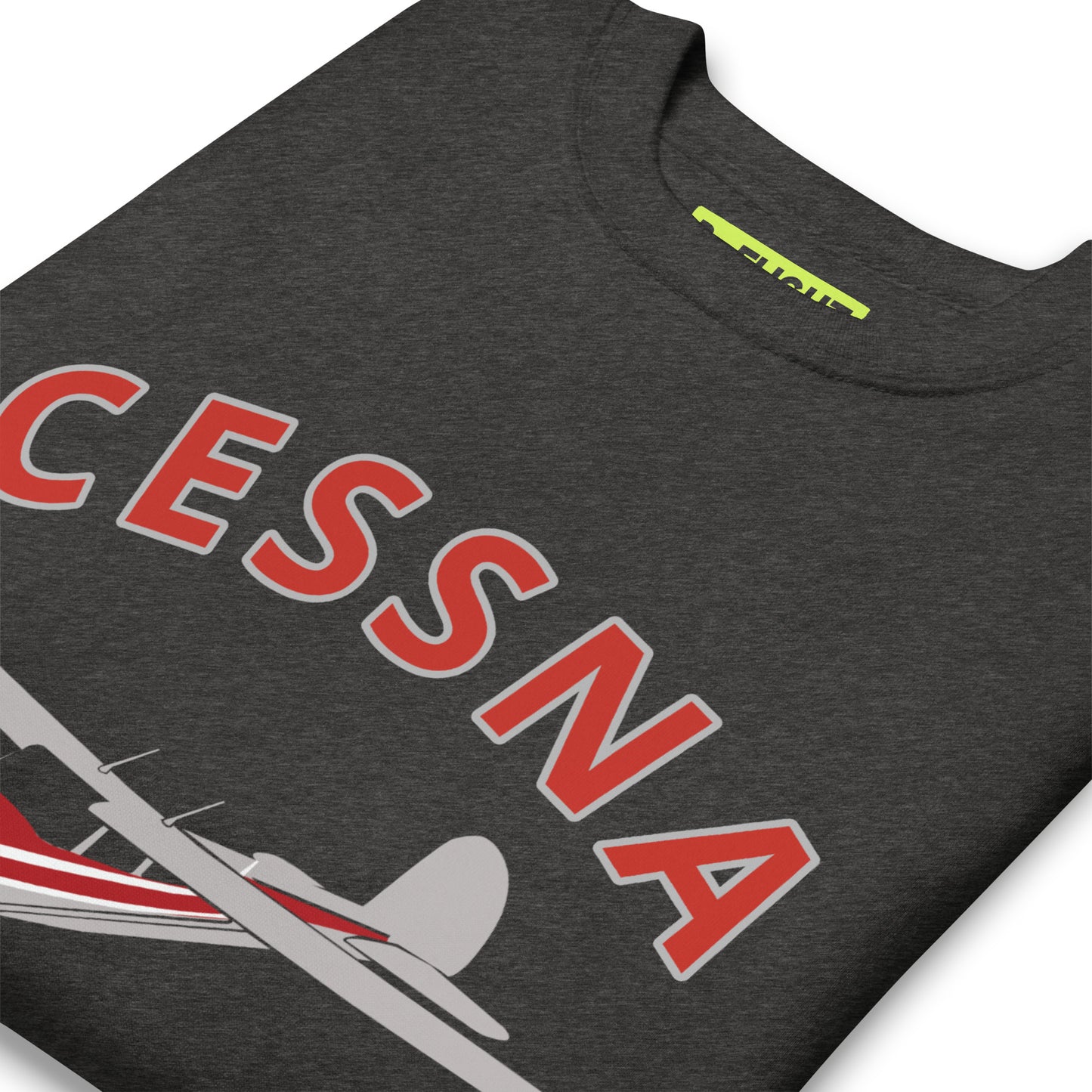 CESSNA 140 Polished grey -red Printed Unisex Cozy Fleece Aviation Premium Sweatshirt