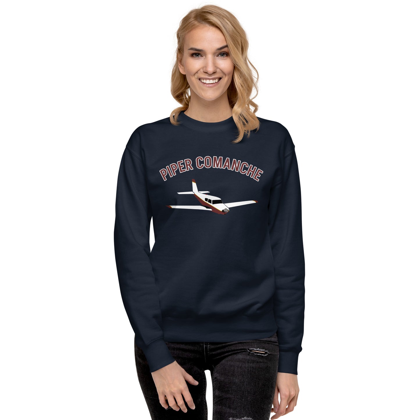 PIPER COMANCHE Printed Unisex Cozy Fleece Aviation Premium Sweatshirt