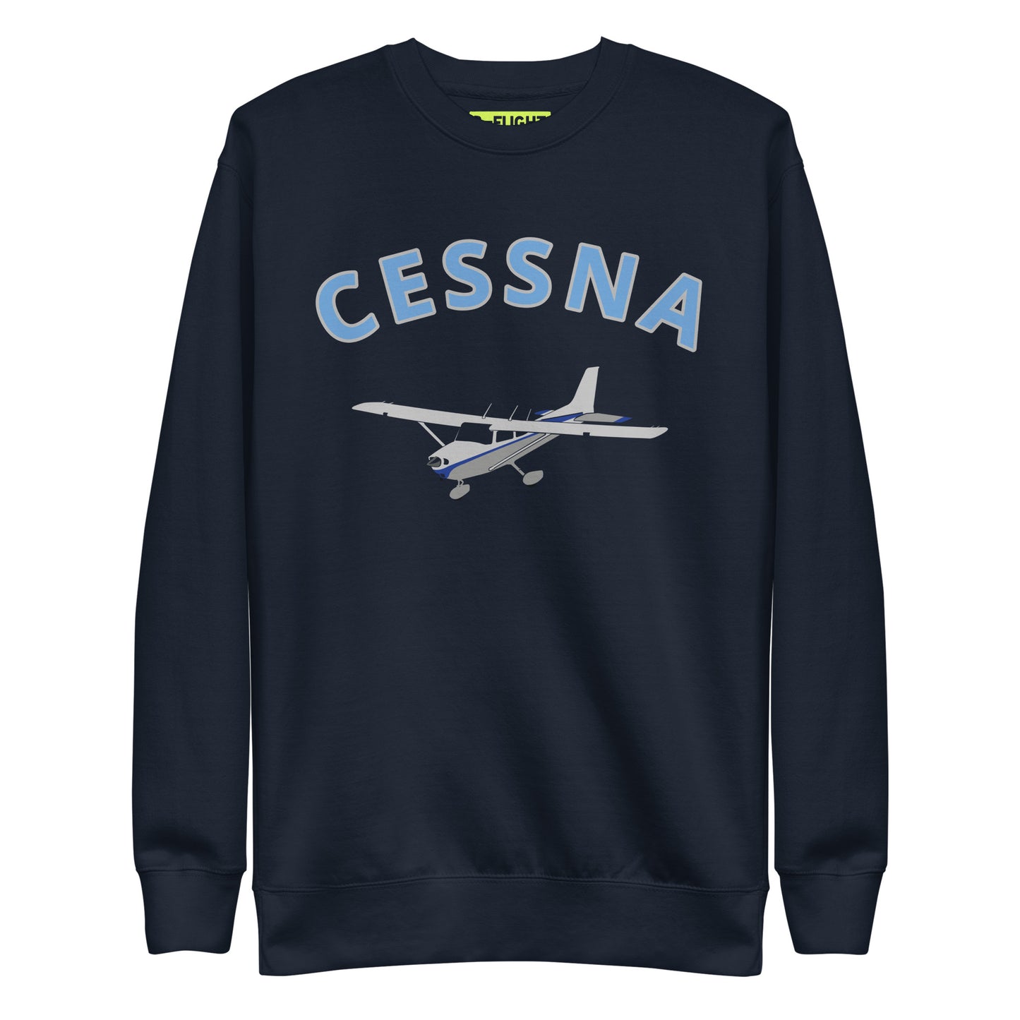 CESSNA 172 Skyhawk polished grey -blue  Printed Unisex Cozy Fleece Aviation Premium Sweatshirt