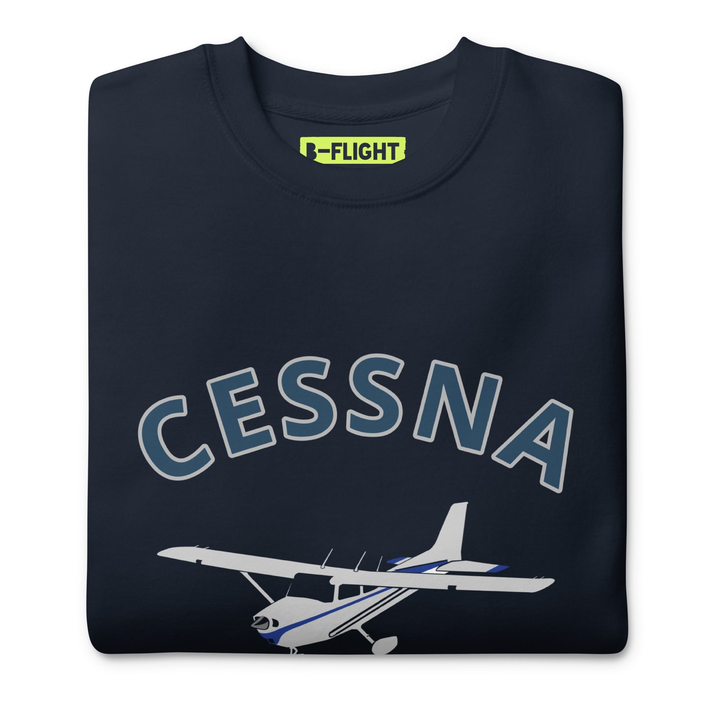 CESSNA 172 Skyhawk polished grey-blue  Printed Unisex Cozy Fleece Aviation Pullover