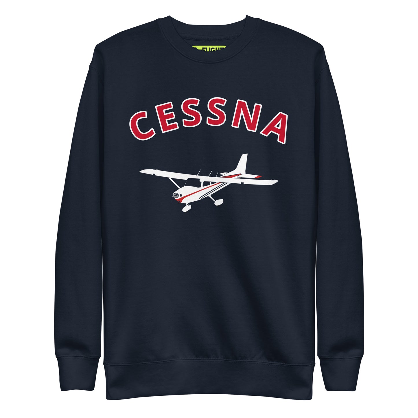 CESSNA 172 Skyhawk White - Red  Printed Unisex Cozy Fleece Aviation Pullover