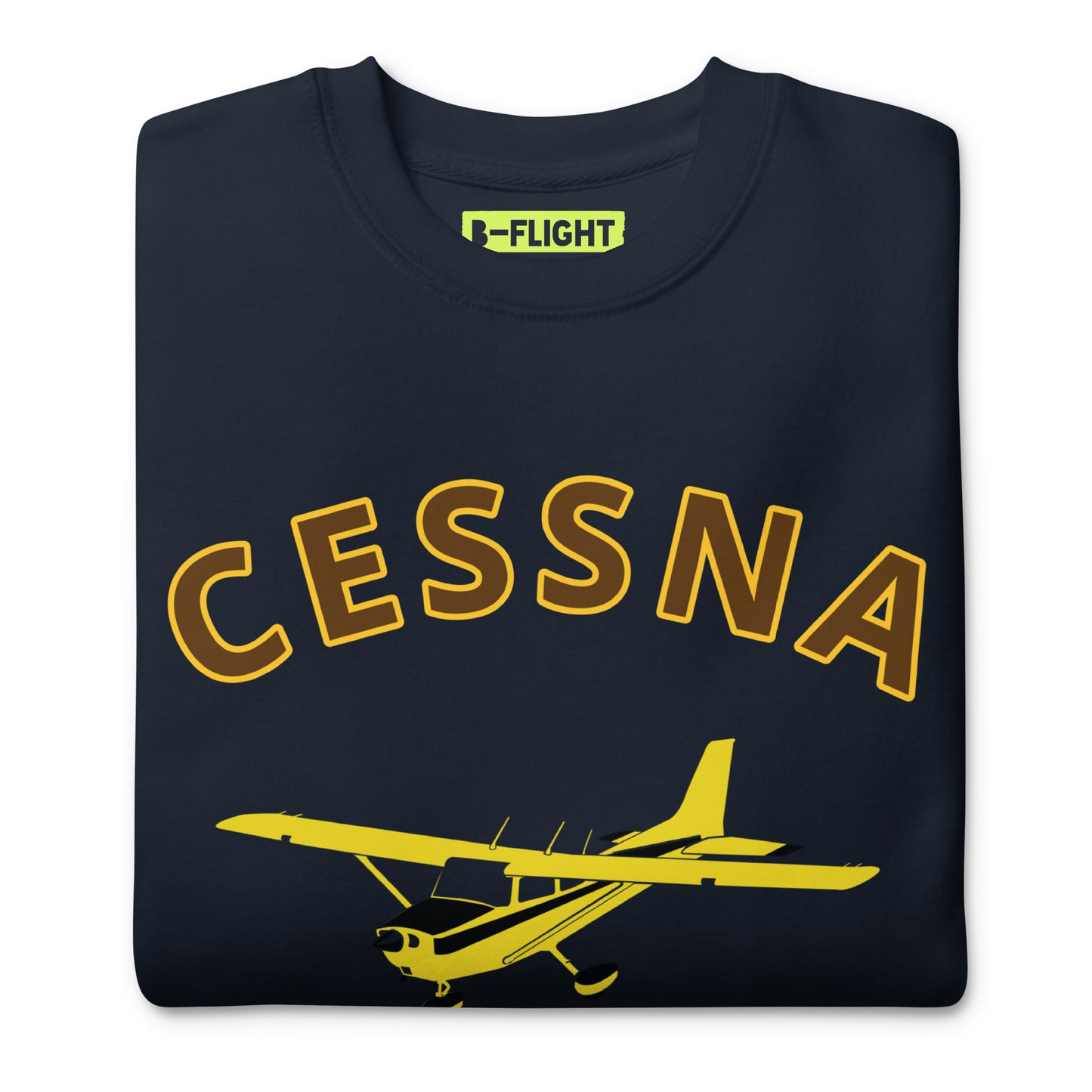 CESSNA 172 Skyhawk retro yellow  Printed Unisex Cozy Fleece Aviation Pullover