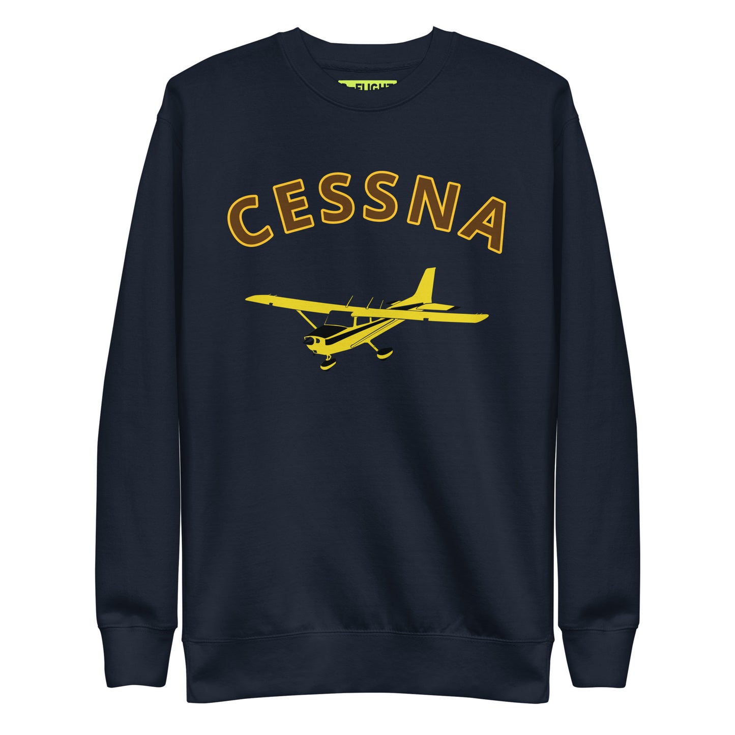 CESSNA 172 Skyhawk retro yellow  Printed Unisex Cozy Fleece Aviation Pullover