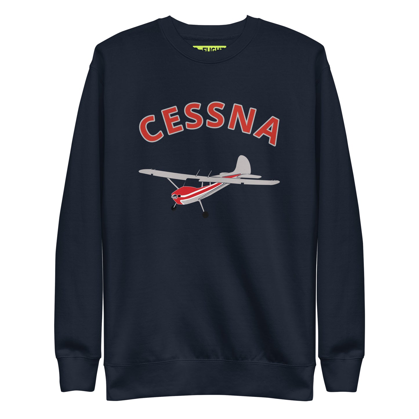 CESSNA 170 Polished grey -red Printed Unisex Cozy Fleece Aviation Premium Sweatshirt.