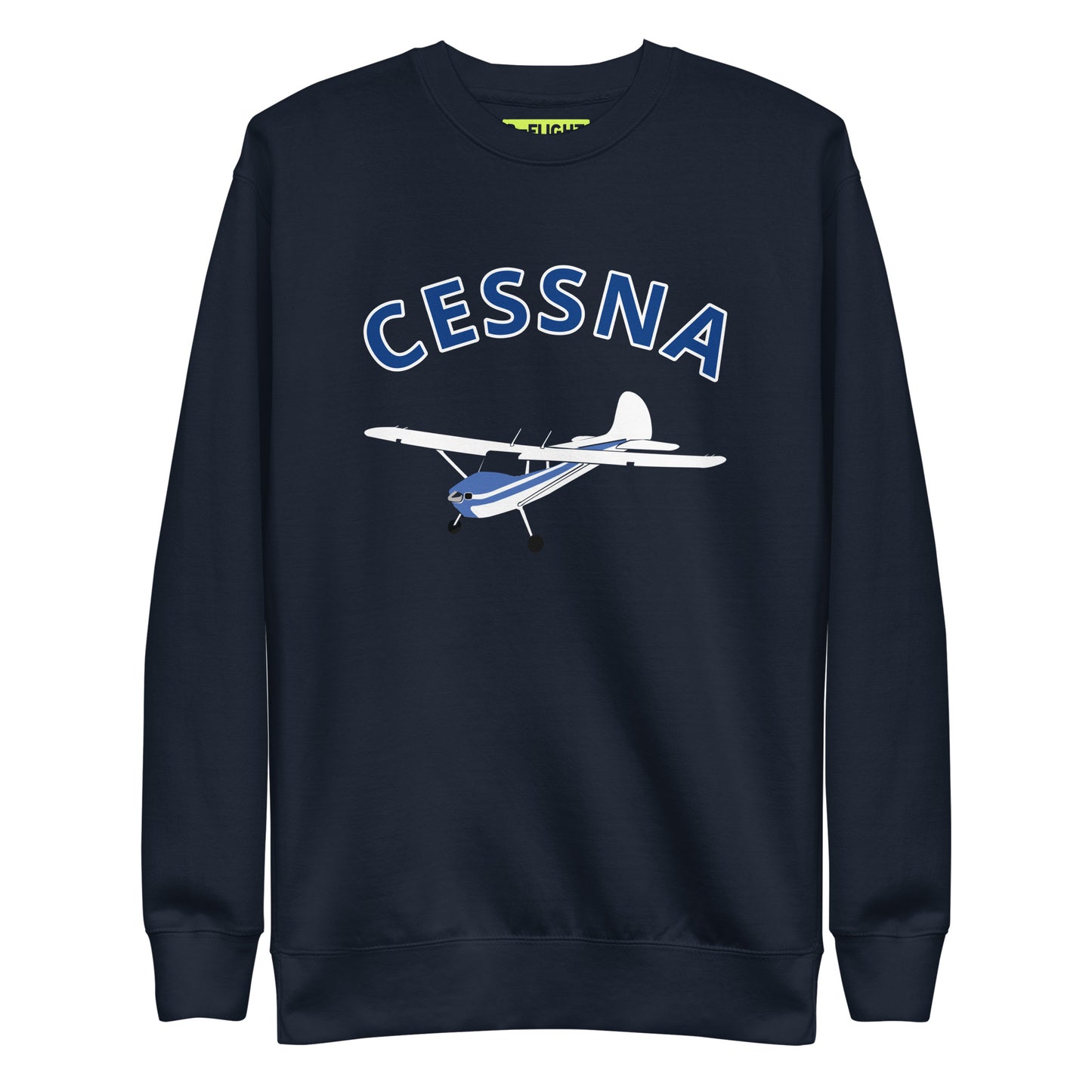 CESSNA 170 white -blue Printed Unisex Cozy Fleece Aviation Premium Sweatshirt