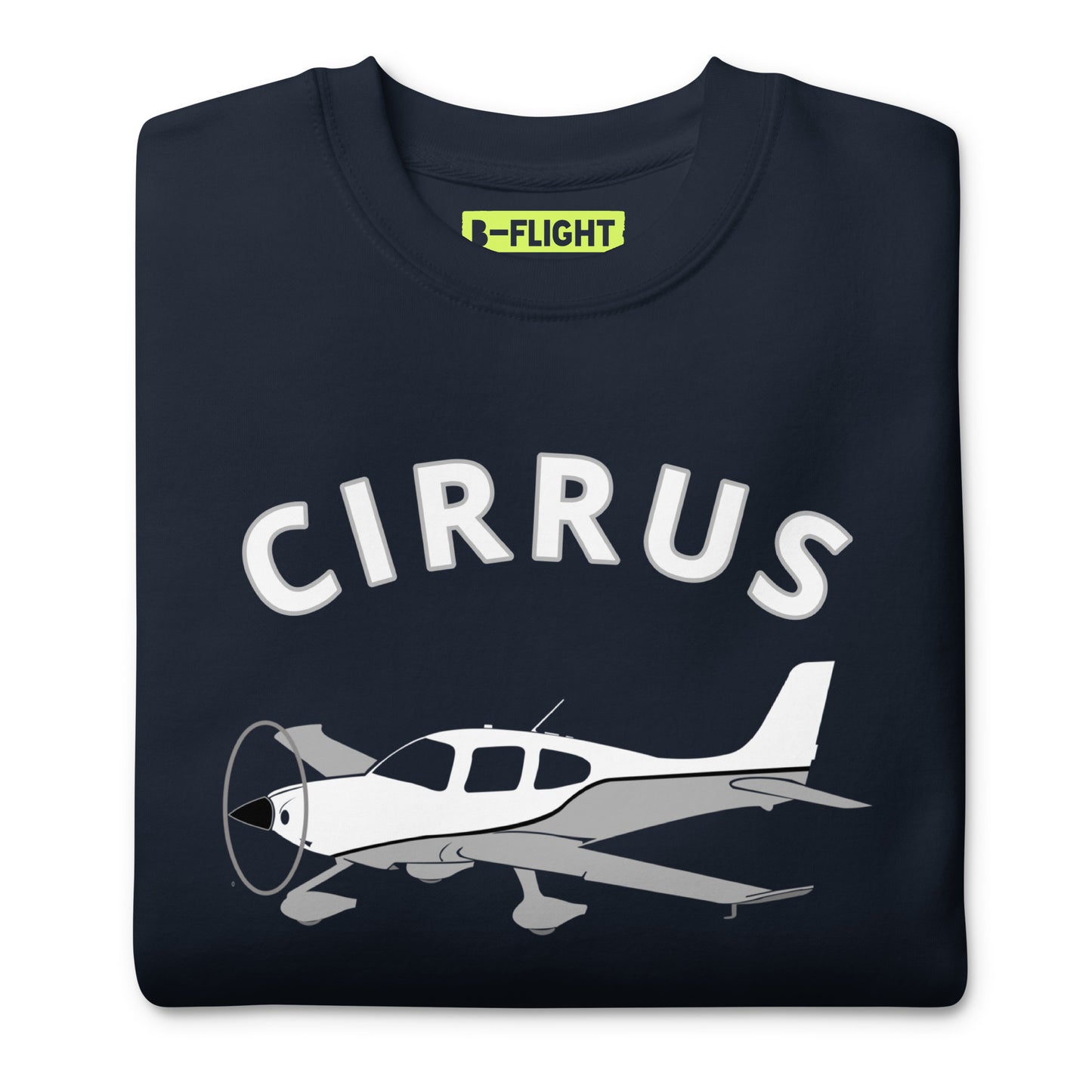 CIRRUS white-grey Printed Unisex Cozy Fleece Aviation Premium Sweatshirt