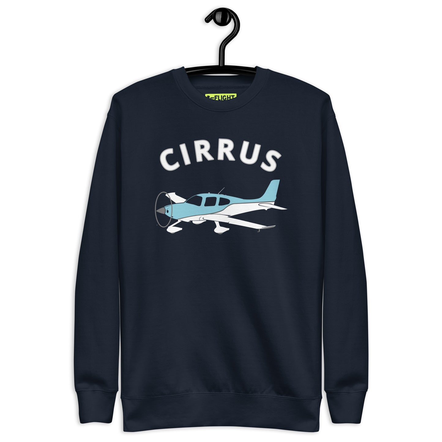 CIRRUS blue-white Printed Unisex Cozy Fleece Aviation Premium Sweatshirt