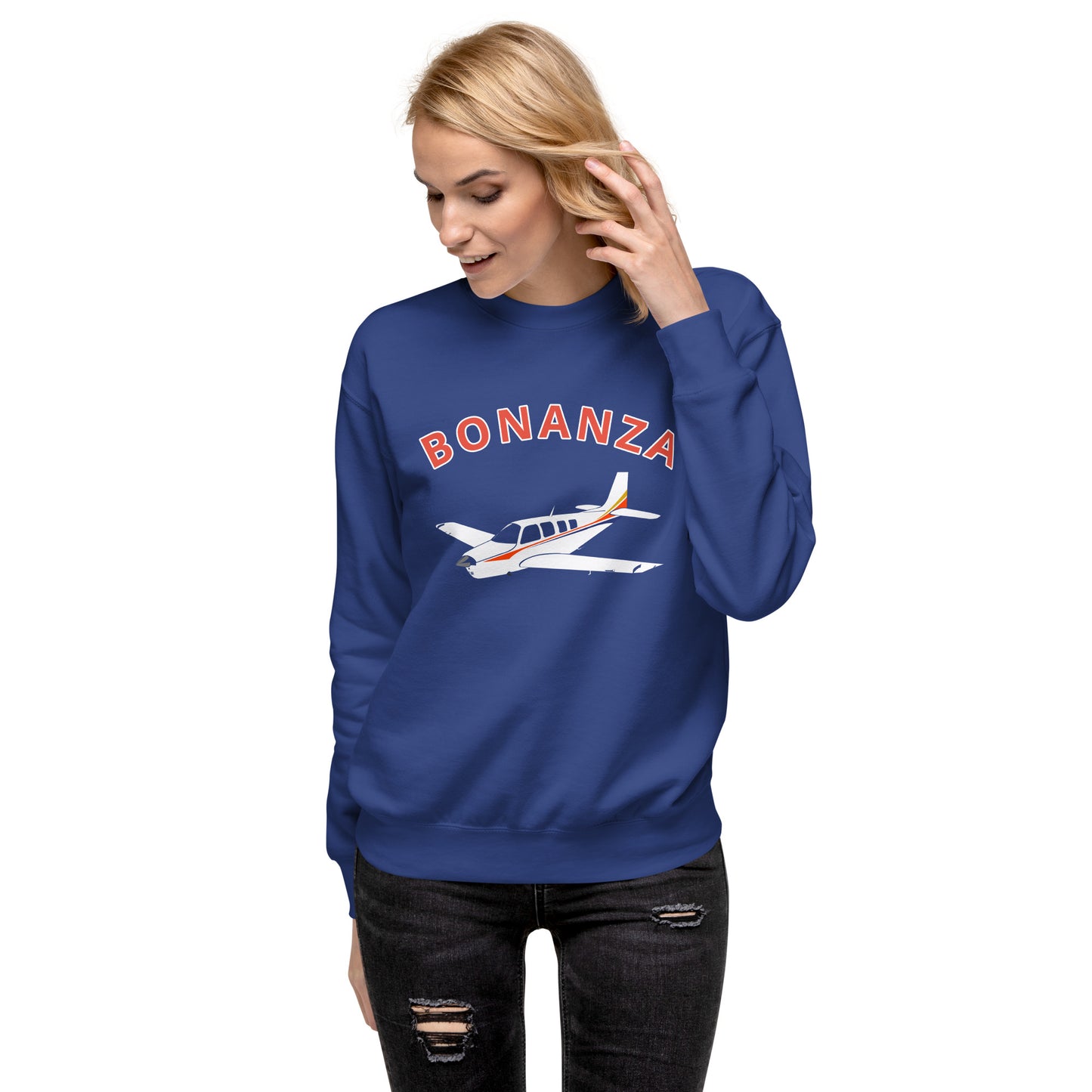 BONAZNA A36 Printed Unisex Cozy Fleece Aviation Premium Sweatshirt.