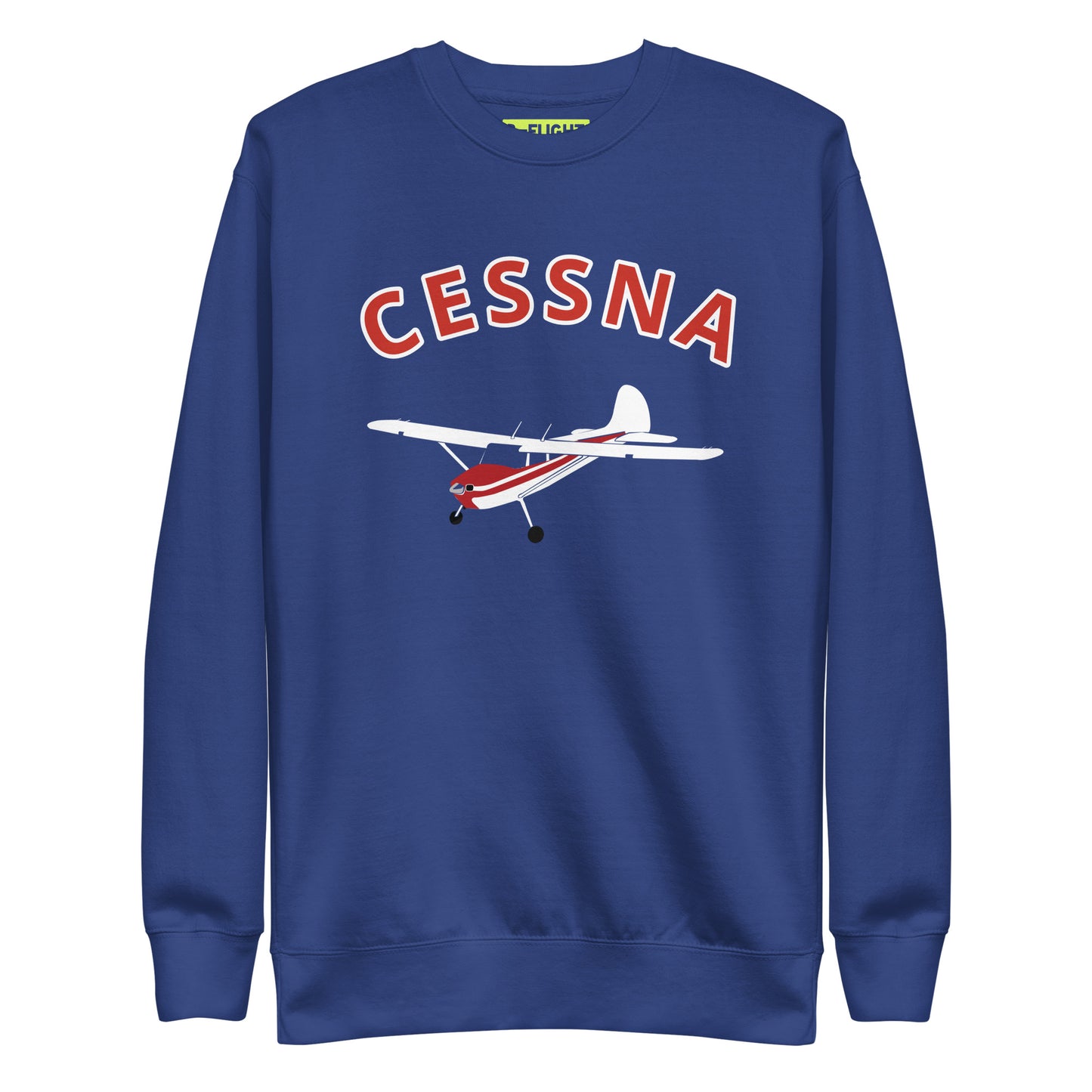 CESSNA 170 White-Red Printed Unisex Cozy Fleece Aviation Premium Sweatshirt