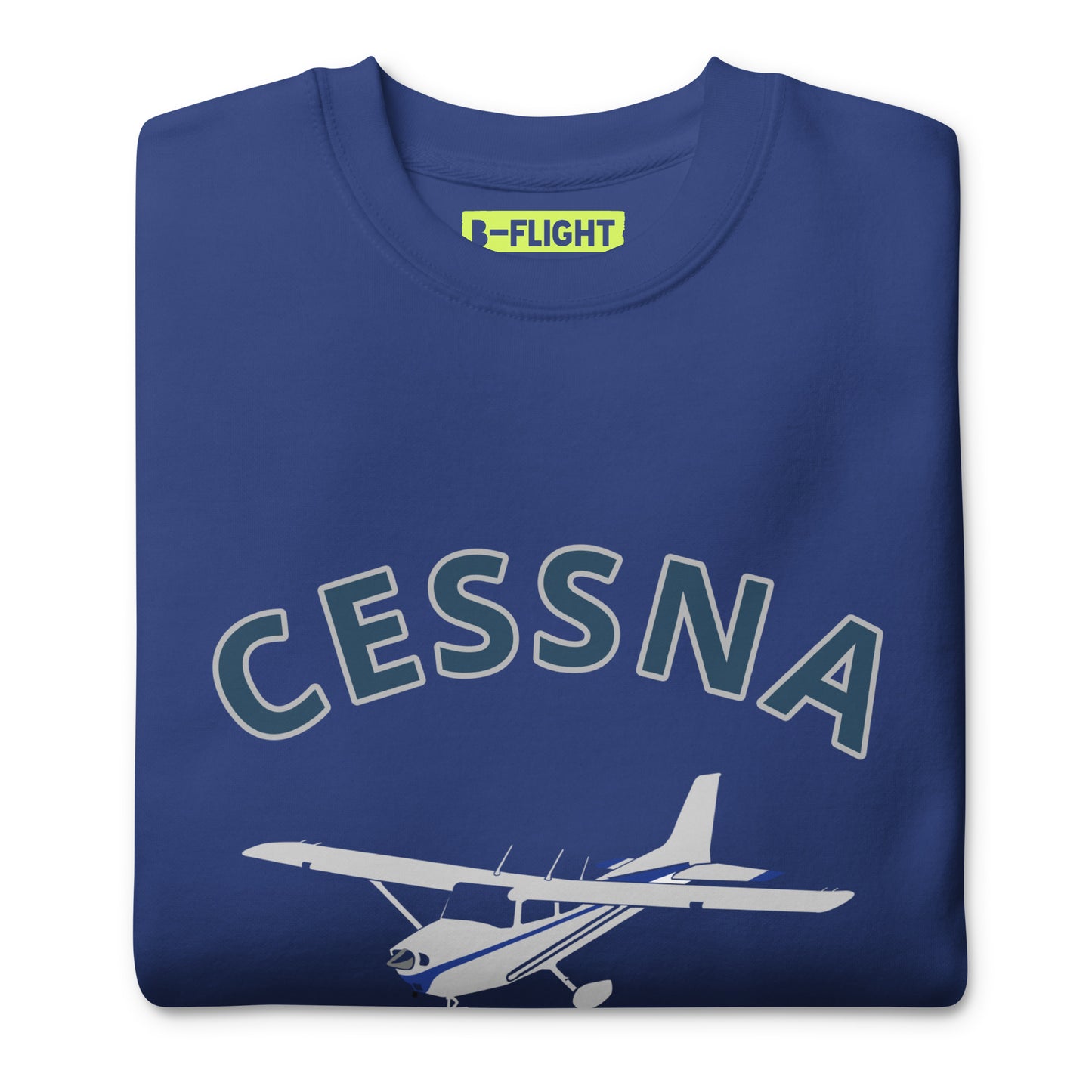 CESSNA 172 Skyhawk polished grey-blue  Printed Unisex Cozy Fleece Aviation Pullover