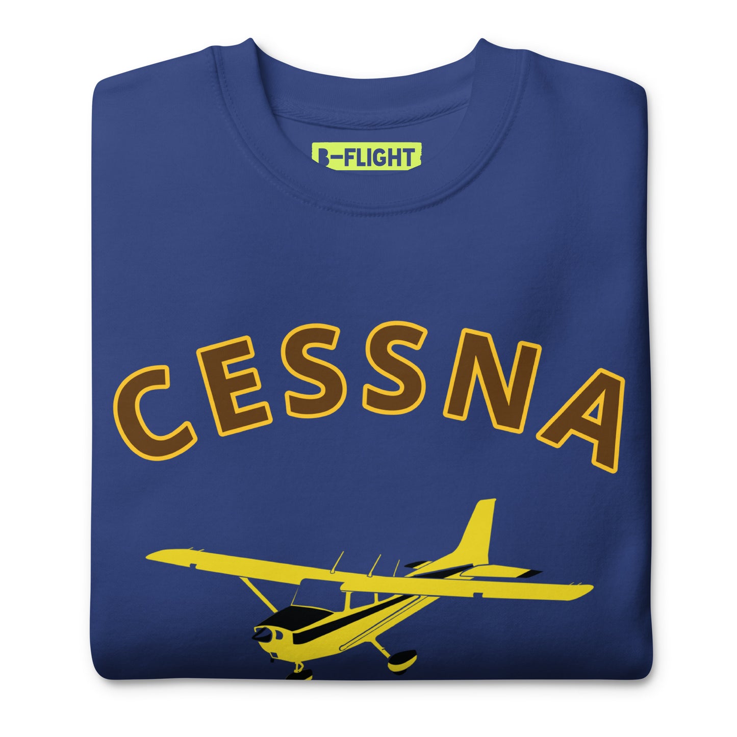 CESSNA 172 Skyhawk retro yellow  Printed Unisex Cozy Fleece Aviation Pullover