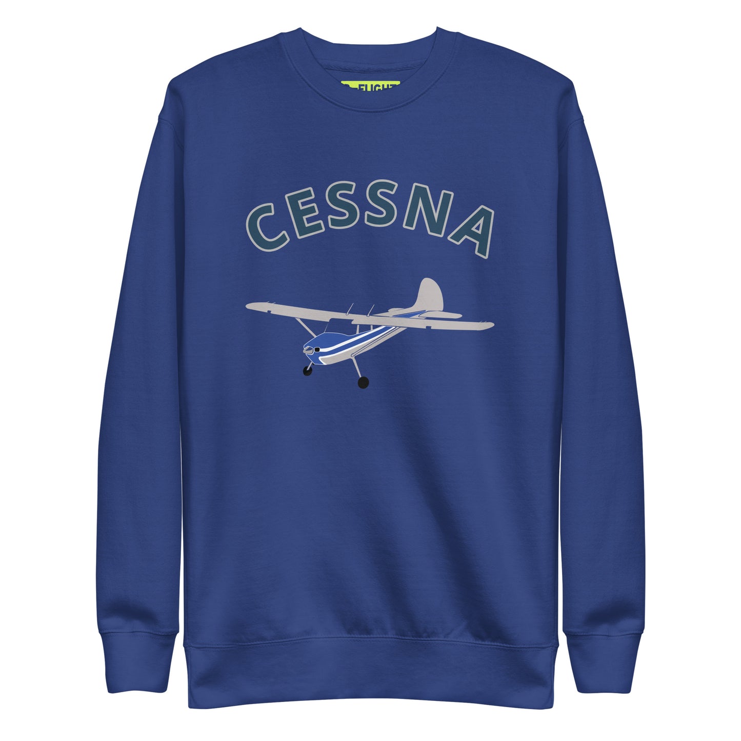 CESSNA 170 Polished grey -blue Printed Unisex Cozy Fleece Aviation Premium Sweatshirt.