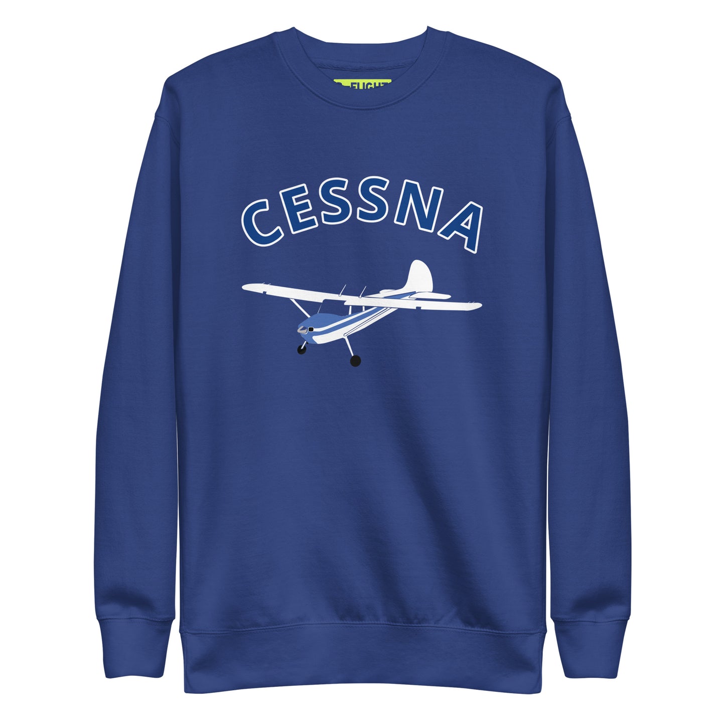 CESSNA 170 white -blue Printed Unisex Cozy Fleece Aviation Premium Sweatshirt