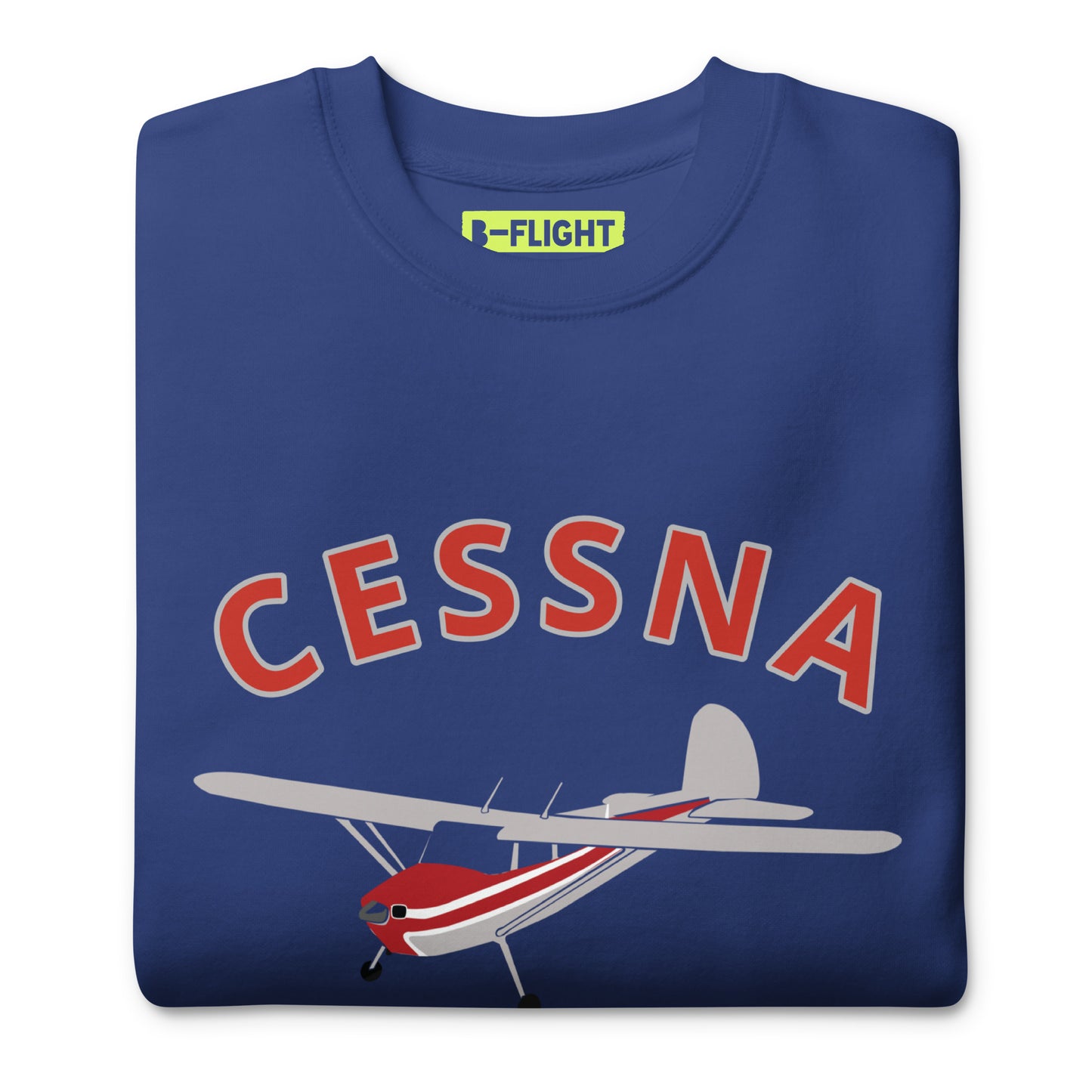 CESSNA 140 Polished grey -red Printed Unisex Cozy Fleece Aviation Premium Sweatshirt