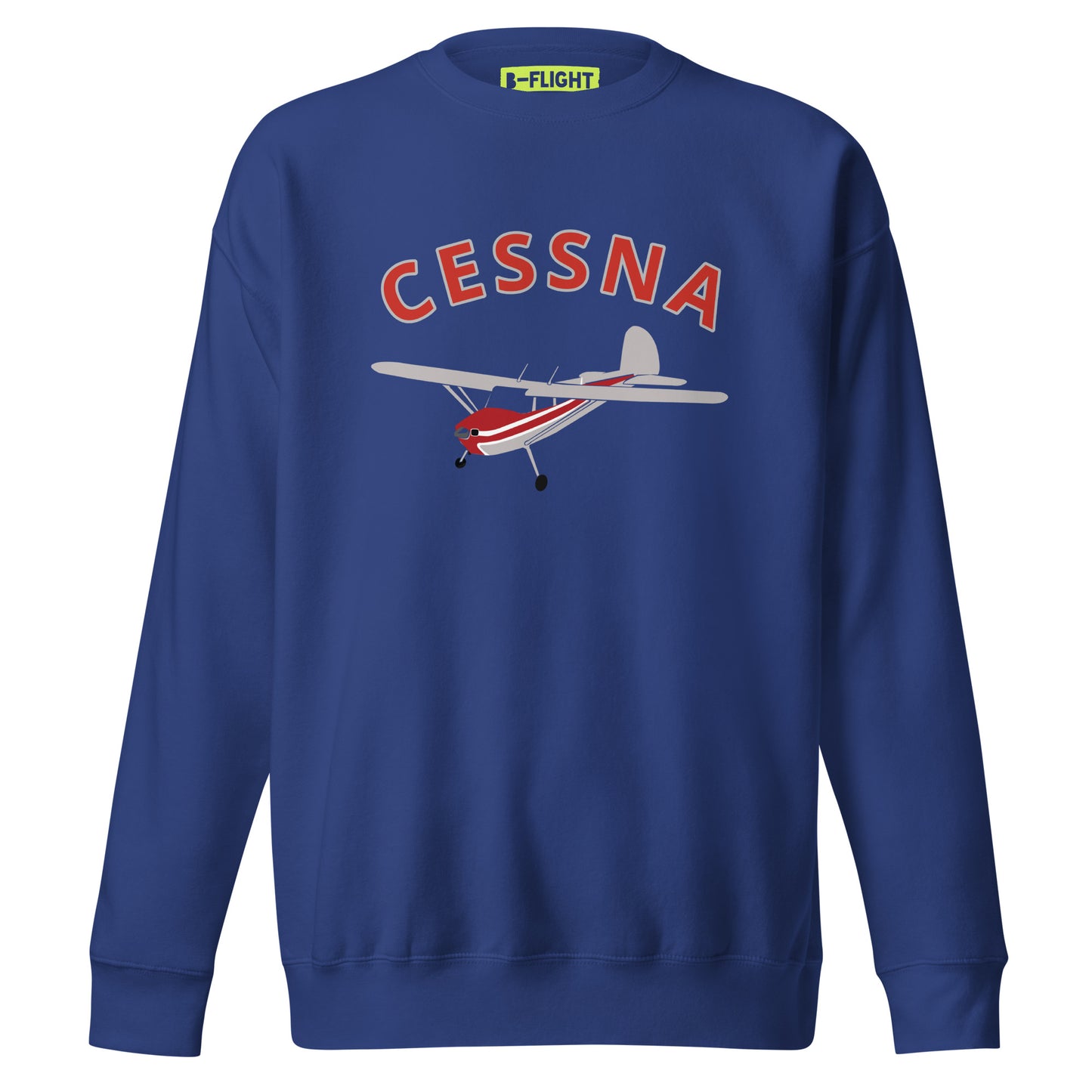 CESSNA 140 Polished grey -red Printed Unisex Cozy Fleece Aviation Premium Sweatshirt