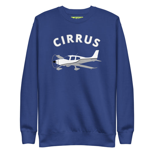 CIRRUS white-grey Printed Unisex Cozy Fleece Aviation Premium Sweatshirt