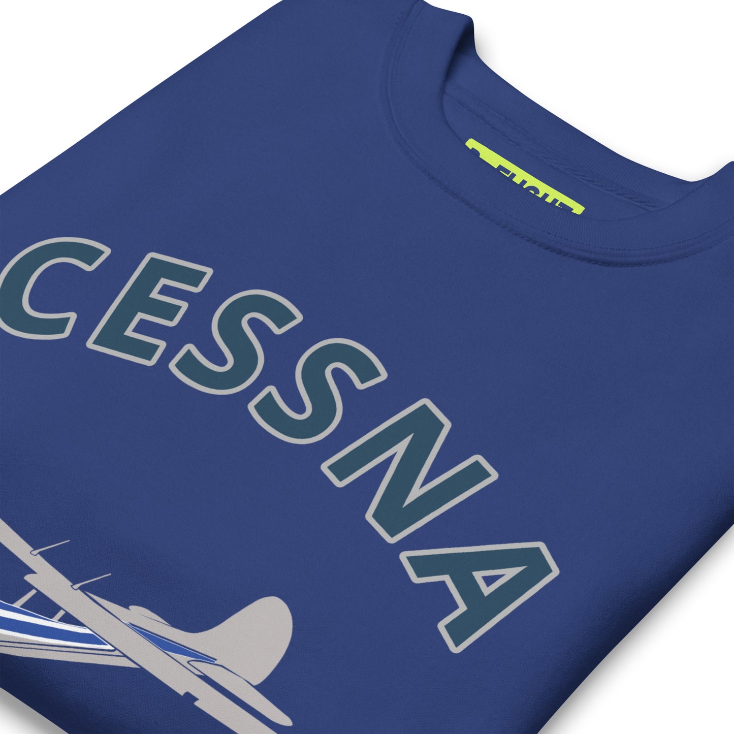 CESSNA 170 Polished grey -blue Printed Unisex Cozy Fleece Aviation Premium Sweatshirt.