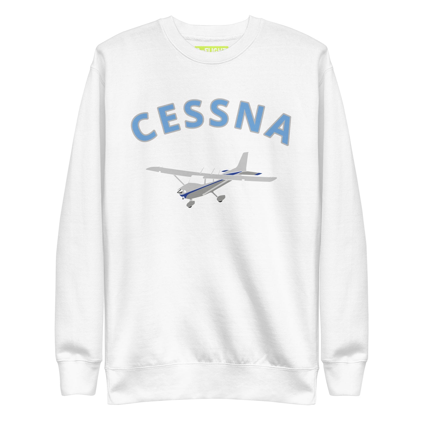 CESSNA 172 Skyhawk polished grey -blue  Printed Unisex Cozy Fleece Aviation Premium Sweatshirt