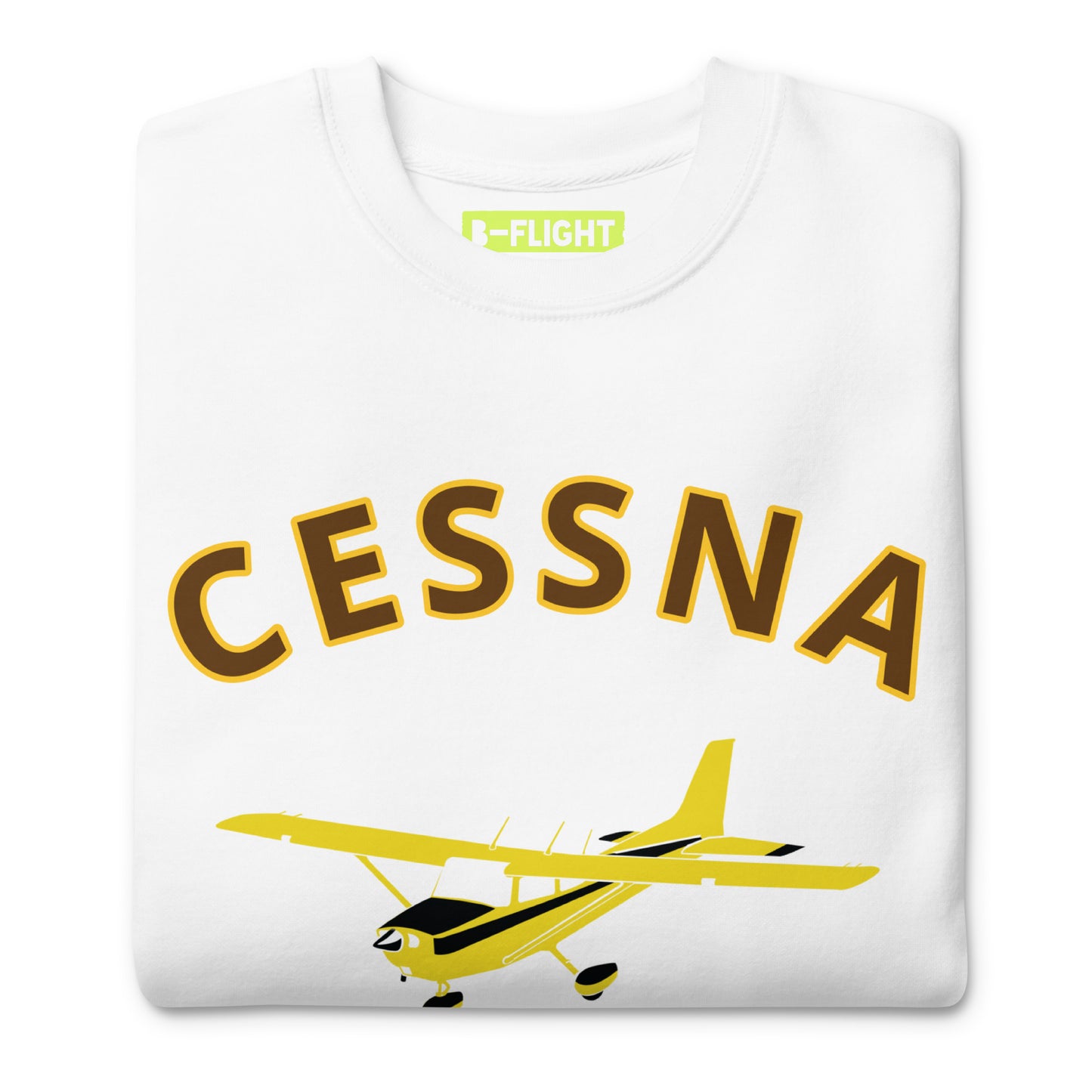 CESSNA 172 Skyhawk retro yellow  Printed Unisex Cozy Fleece Aviation Pullover