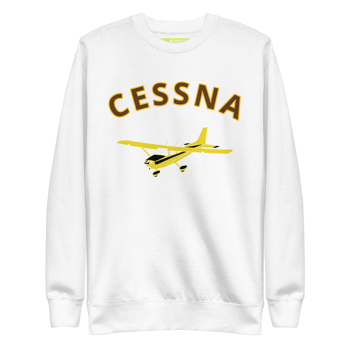 CESSNA 172 Skyhawk retro yellow  Printed Unisex Cozy Fleece Aviation Pullover