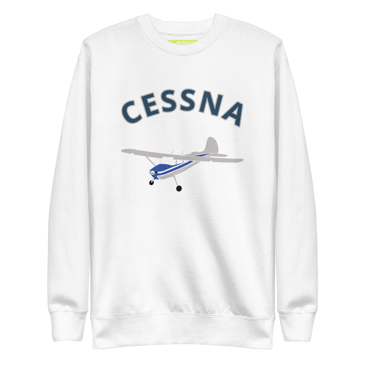 CESSNA 170 Polished grey -blue Printed Unisex Cozy Fleece Aviation Premium Sweatshirt.