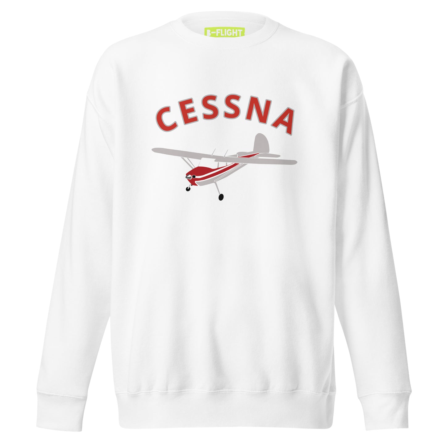 CESSNA 140 Polished grey -red Printed Unisex Cozy Fleece Aviation Premium Sweatshirt