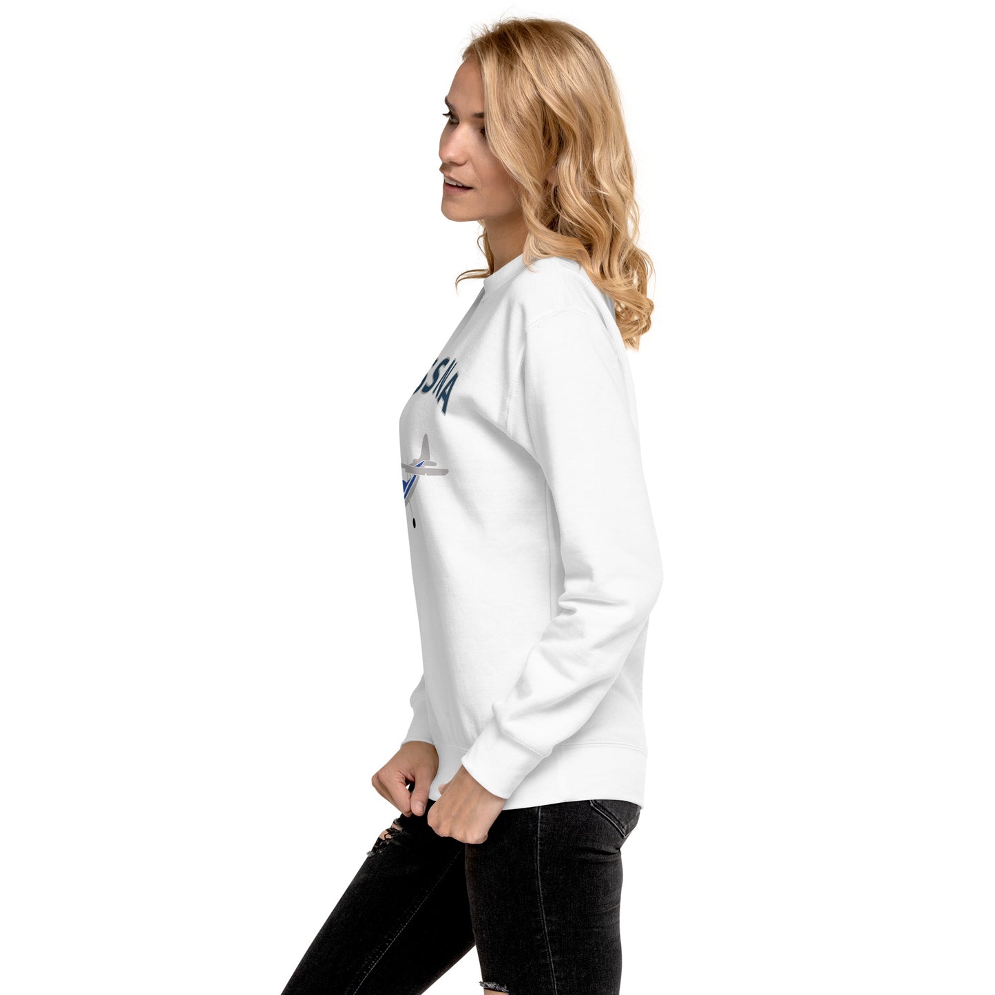 CESSNA 170 Polished grey -blue Printed Unisex Cozy Fleece Aviation Premium Sweatshirt.