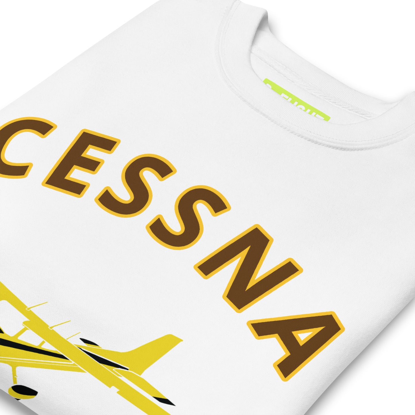 CESSNA 172 Skyhawk retro yellow  Printed Unisex Cozy Fleece Aviation Pullover