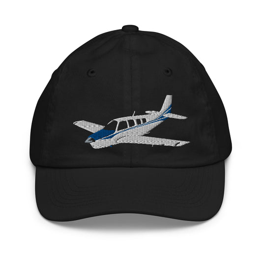 BONANZA  A36 blue CUSTOM N Number embroidered Aviation Youth baseball cap - Minimum 3 order.